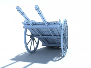 low poly wild west cart 3D Model