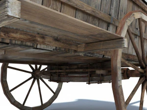 low poly wild west vagon 3D Model