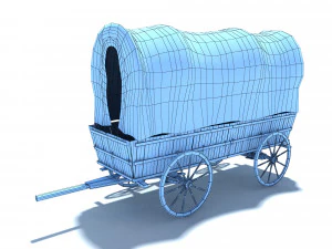 low poly wild west vagon 3D Model