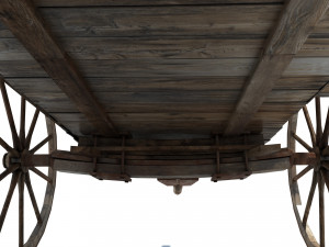 low poly wild west vagon Modèle 3D