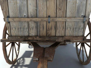 low poly wild west vagon 3D Model
