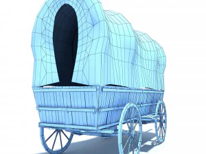 low poly wild west vagon 3D Model