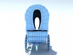 low poly wild west vagon 3D Model