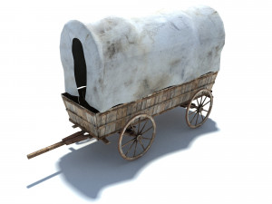low poly wild west vagon Modèle 3D