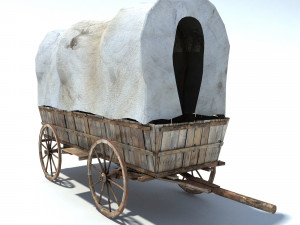 low poly wild west vagon Modèle 3D