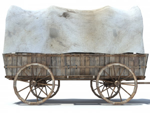 low poly wild west vagon Modèle 3D