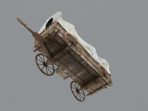 low poly wild west vagon Modèle 3D