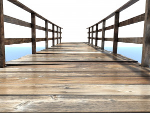 low poly old wooden bridge 3D 모델