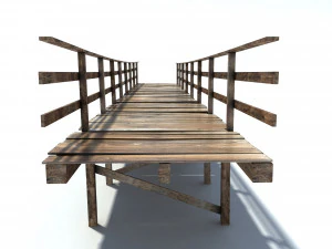 low poly old wooden bridge 3D Model