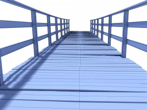 low poly old wooden bridge 3D Model