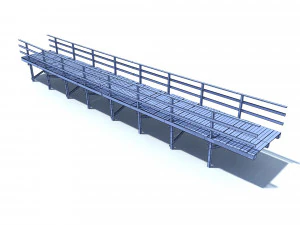low poly old wooden bridge 3D Model