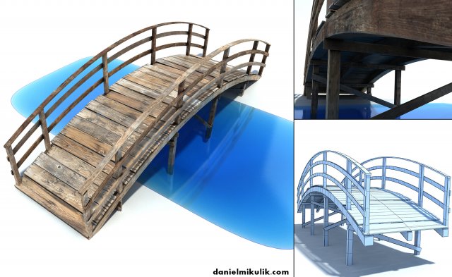 low poly bridge 3D Model .c4d .max .obj .3ds .fbx .stl .blend 