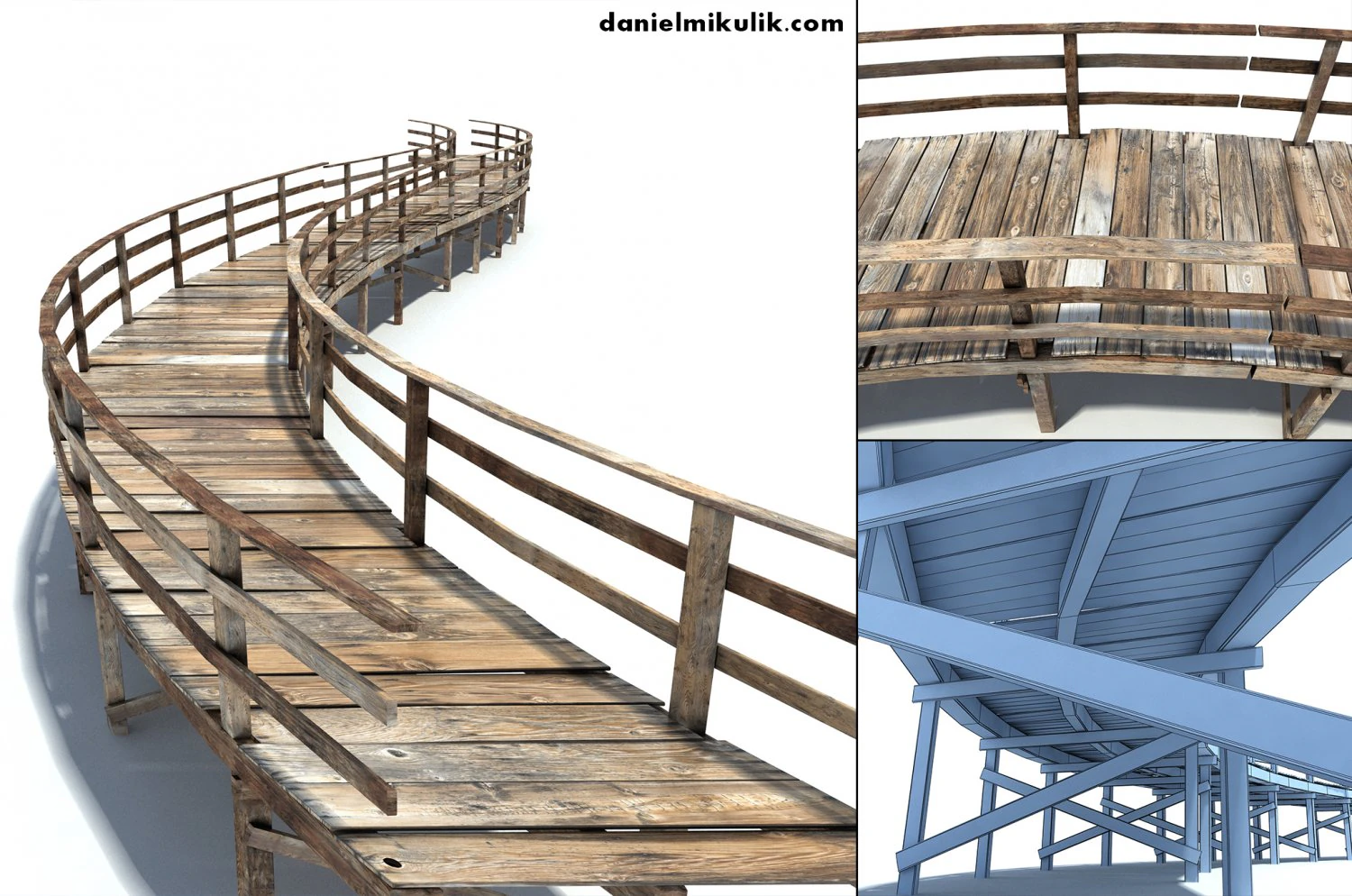 footbridge low poly 3D Model .c4d .max .obj .3ds .fbx .stl .blend 