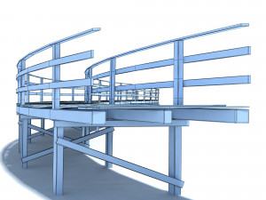 footbridge low poly Modèle 3D