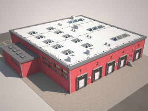 cargo building 3D 模型