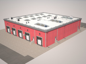 cargo building Model 3D
