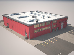 cargo building Model 3D