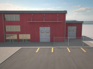 cargo building Model 3D