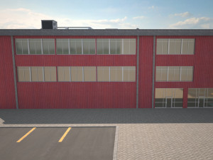 cargo building Model 3D