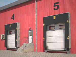 cargo building Model 3D