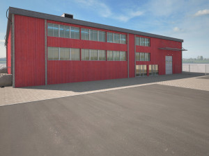 cargo building Model 3D