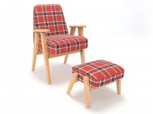 retro krzesło Model 3D