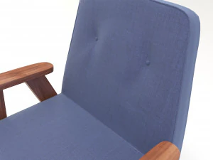 retro blue chair and ottoman 3D Model