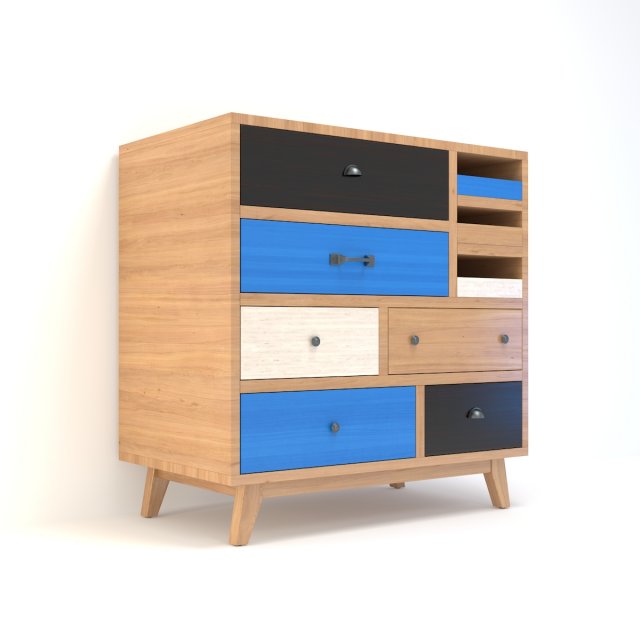 retro cupboard 2 3D Model .c4d .max .obj .3ds .fbx .stl .blend 