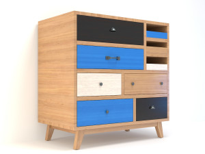 retro cupboard 2 3D Model