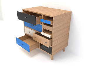 retro cupboard 2 3D Model