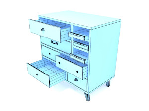 retro cupboard 2 3D Model