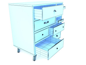 retro cupboard 2 3D Model