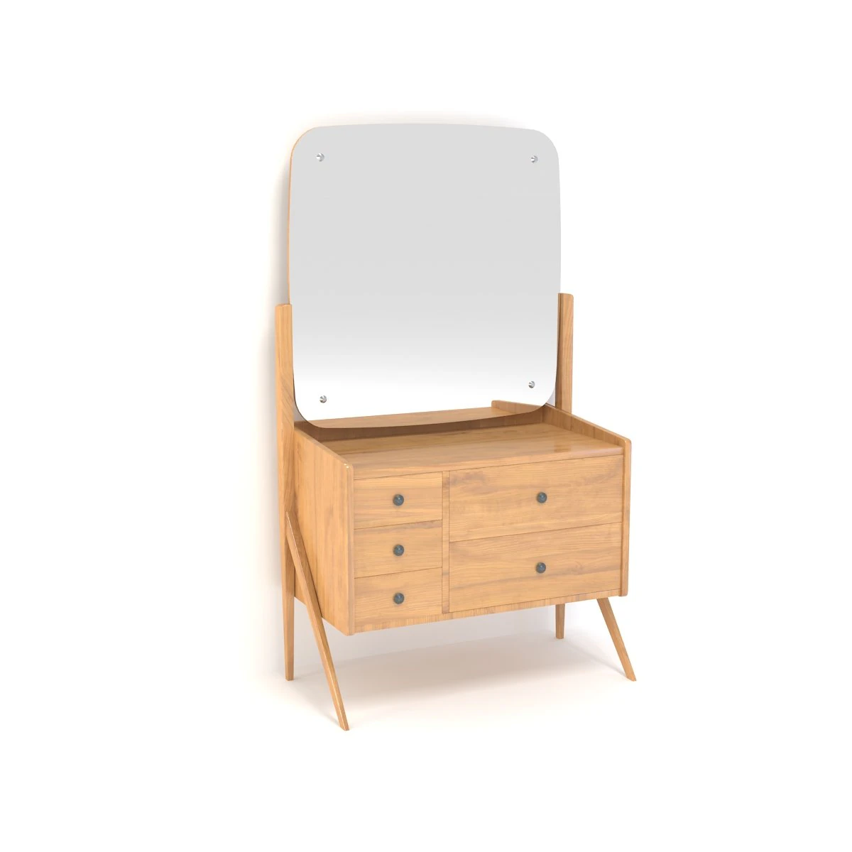 retro cupboard with mirror5 3D Model .c4d .max .obj .3ds .fbx .stl .blend 
