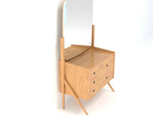 retro cupboard with mirror5 3D Model