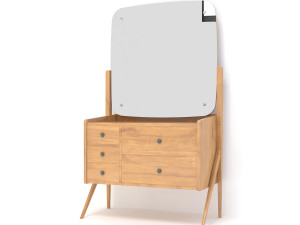retro cupboard with mirror5 3D मॉडल