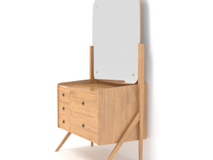 retro cupboard with mirror5 3D मॉडल