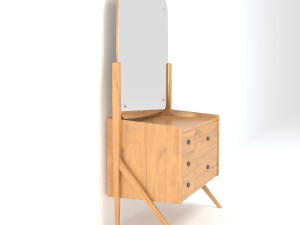 retro cupboard with mirror5 3D मॉडल