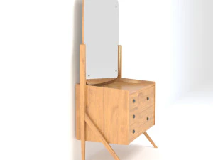 retro cupboard with mirror5 3D Model