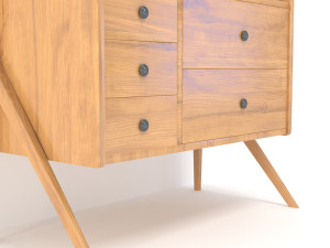 retro cupboard with mirror5 3D मॉडल