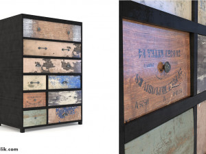 retro cupboard 6 3D Model