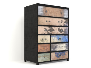 retro cupboard 6 Model 3D