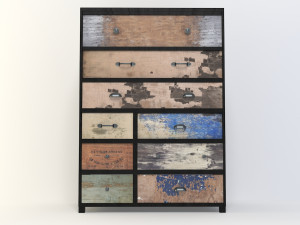 retro cupboard 6 Model 3D