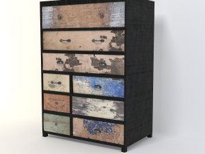 retro cupboard 6 Model 3D