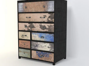 retro cupboard 6 3D Model