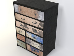 retro cupboard 6 Model 3D