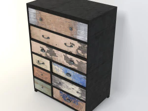 retro cupboard 6 3D Model