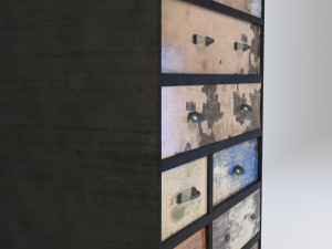 retro cupboard 6 Model 3D