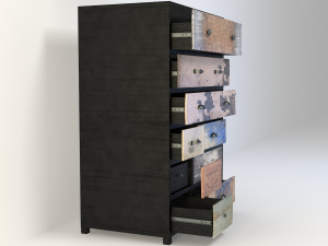 retro cupboard 6 Model 3D
