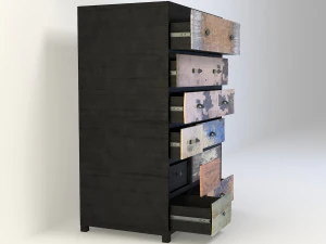 retro cupboard 6 3D Model
