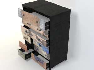 retro cupboard 6 3D Model